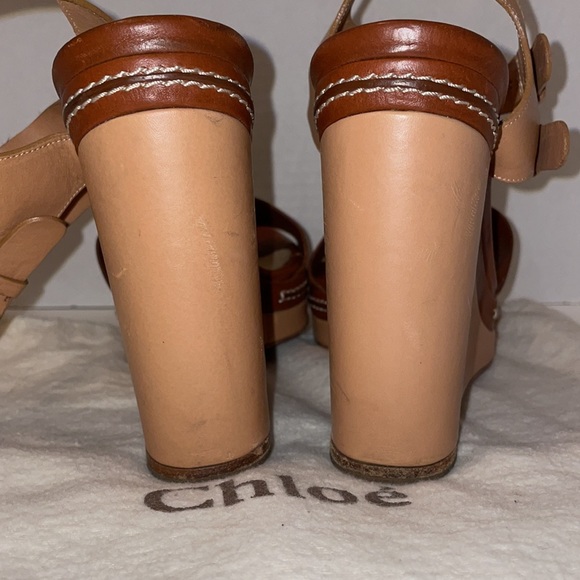 Authentic Chloe Leather wedges 40.5 - Picture 4 of 7